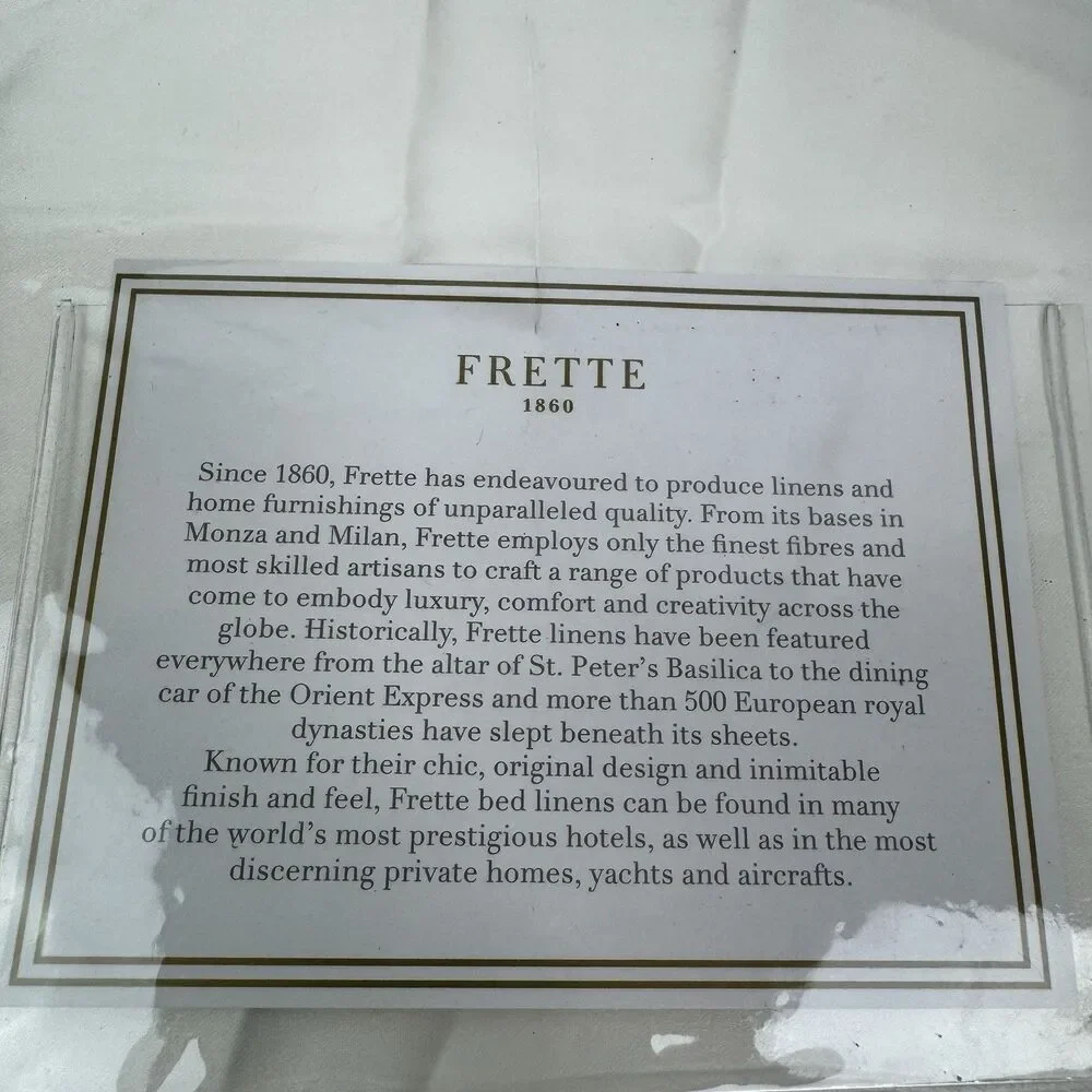 Frette Queen Bold Duvet Cover , Milk/Slate Grey , 100% Cotton, Made In Italy